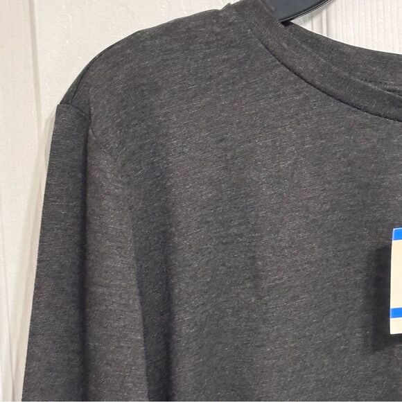 Anne Klein | Women’s Dark Grey Sweatshirt Pullover Top White Sheer Trim Size XL - Picture 4 of 15